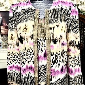 Animal Print Jacket and matching shell with Pink Accents